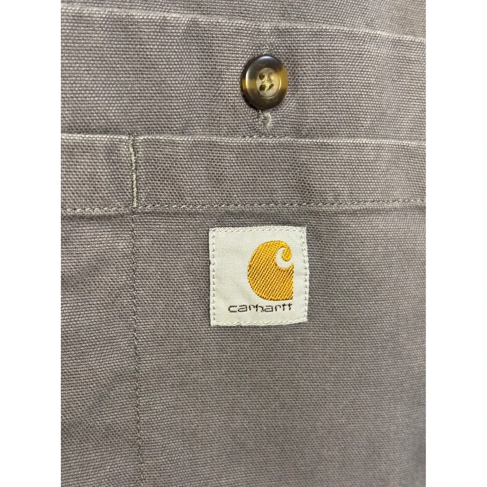 Carhartt Rugged Flex Mens XL Relaxed Fit Short Sleeve Button Down Shirt Gray - Picture 2 of 5